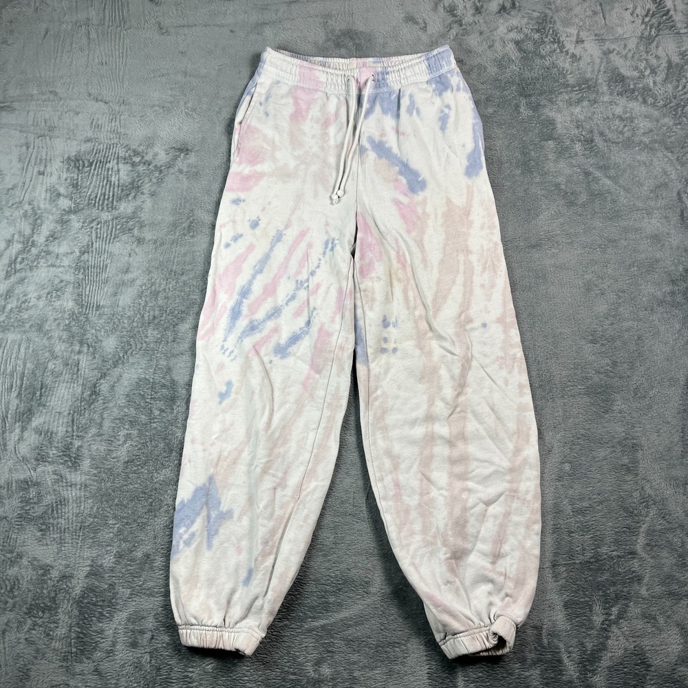 Aeropostale Tie Dye Baggy High Rise Cinched Sweatpants Womens XS Multi Cotton